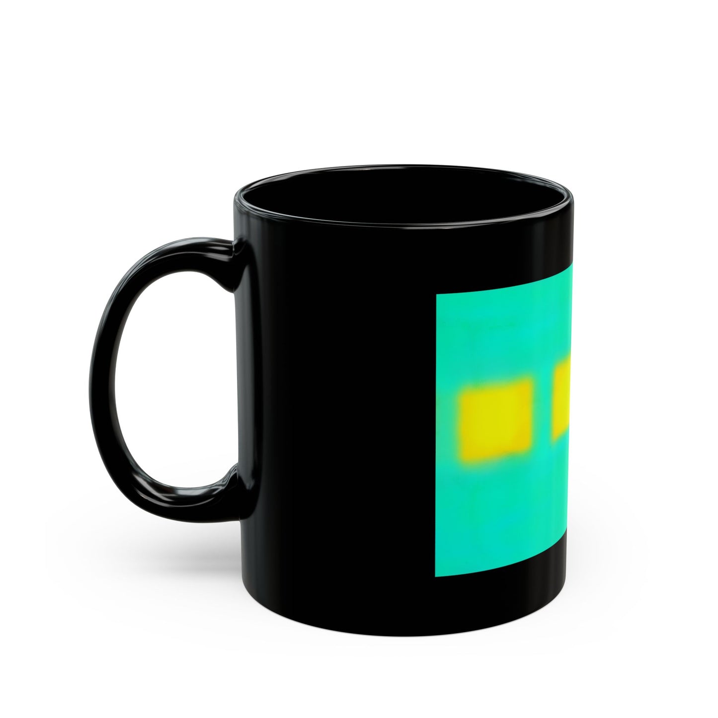 Abstract Teal & Yellow Stripe Mug part of "sun series" — Modern Geometric Coffee Cup (11oz/15oz)