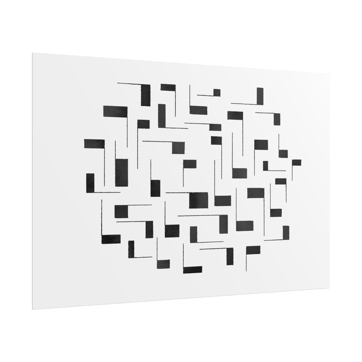 Minimalist Geometric Poster — Black  Abstract Wall Art