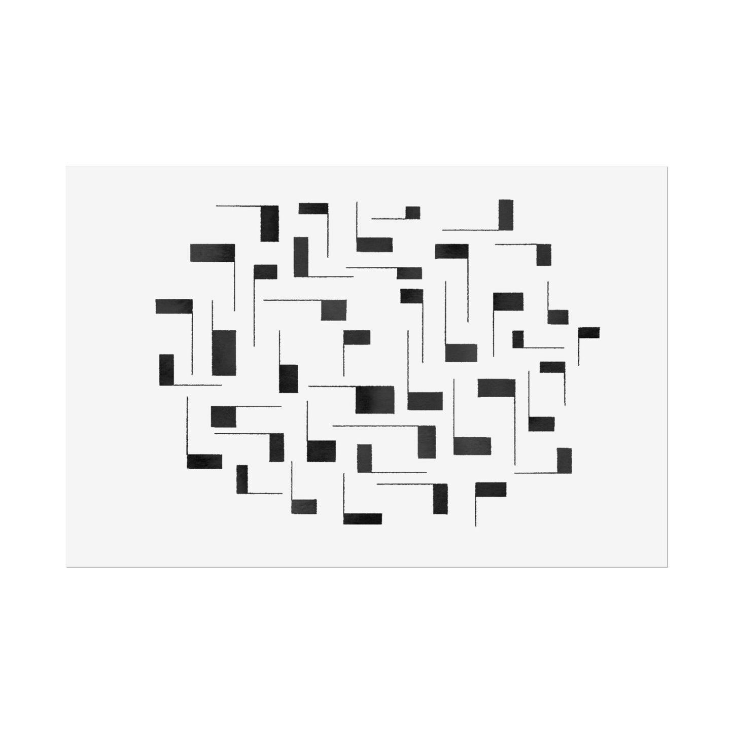 Minimalist Geometric Poster — Black  Abstract Wall Art