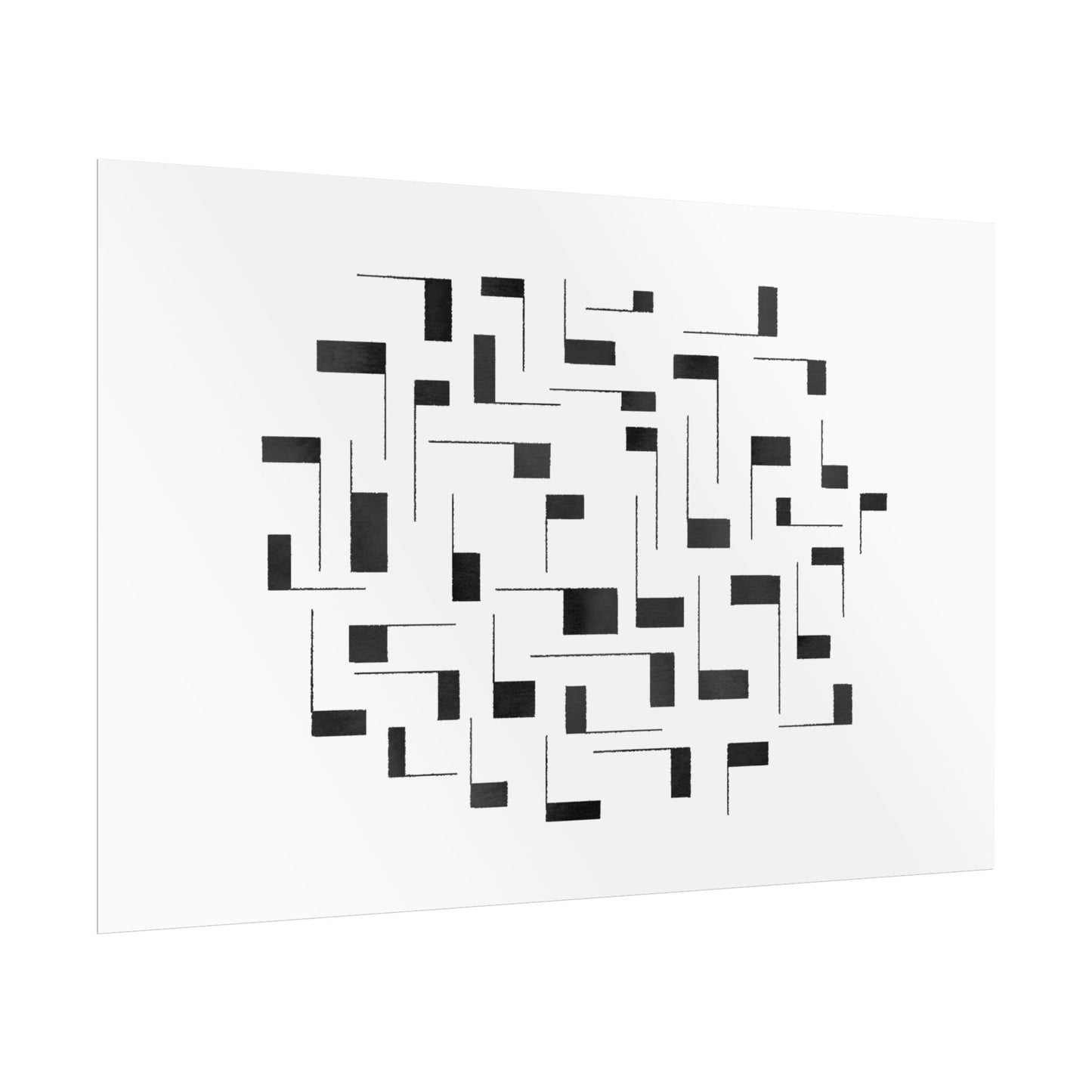 Minimalist Geometric Poster — Black  Abstract Wall Art