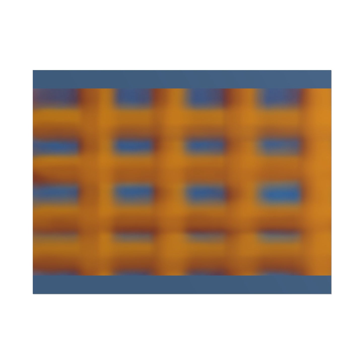 Abstract Grid Rolled Poster – Warm Orange & Blue Modern Wall Art