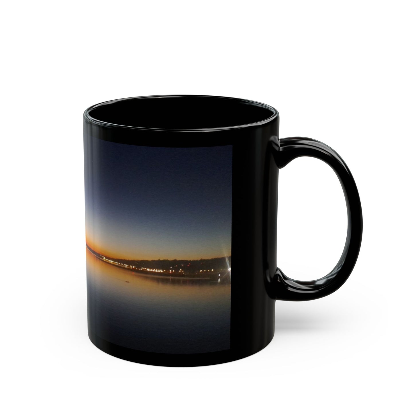Sunset Horizon Switzerland Black Mug Reflection 11oz/15oz
