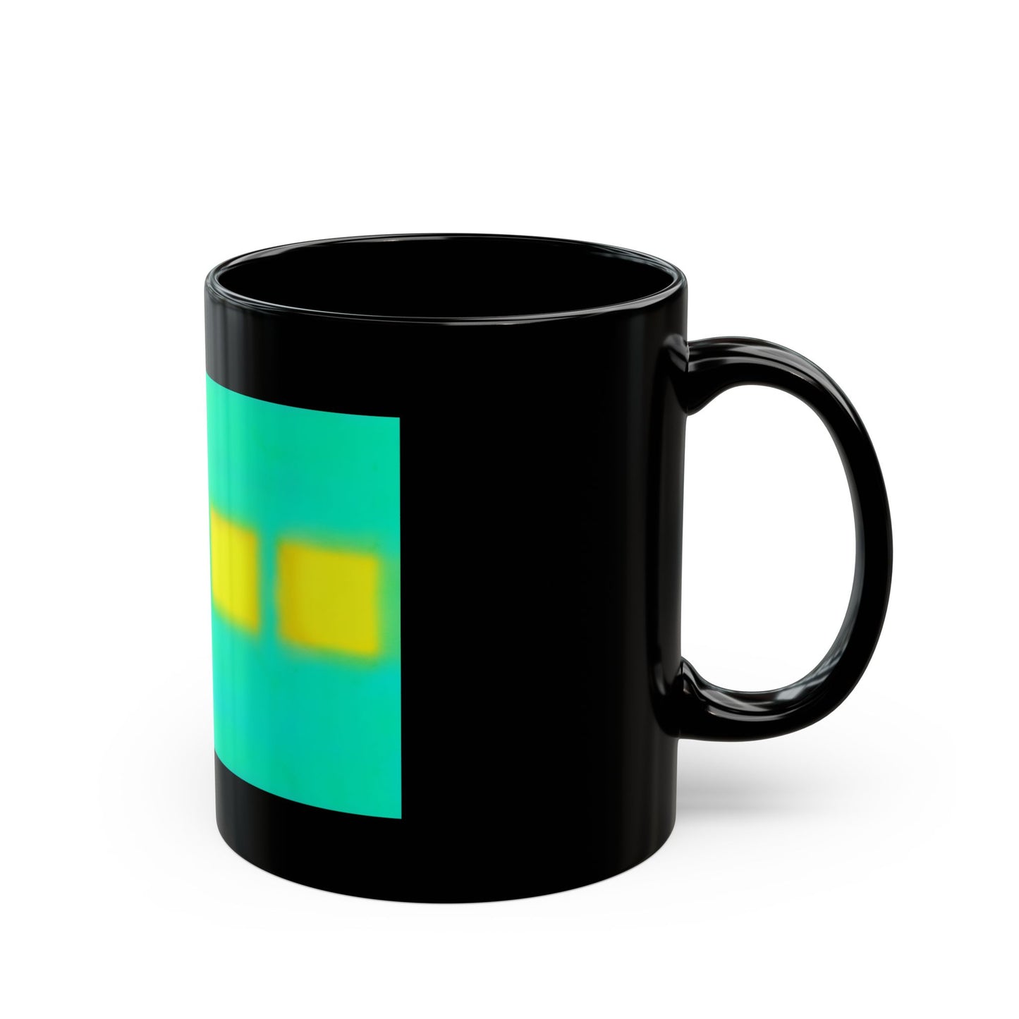 Abstract Teal & Yellow Stripe Mug part of "sun series" — Modern Geometric Coffee Cup (11oz/15oz)