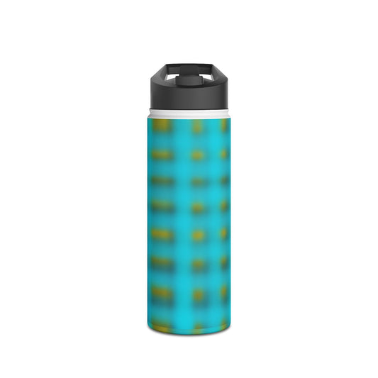 Turquoise Plaid Stainless Steel Water Bottle – Insulated Travel Flask