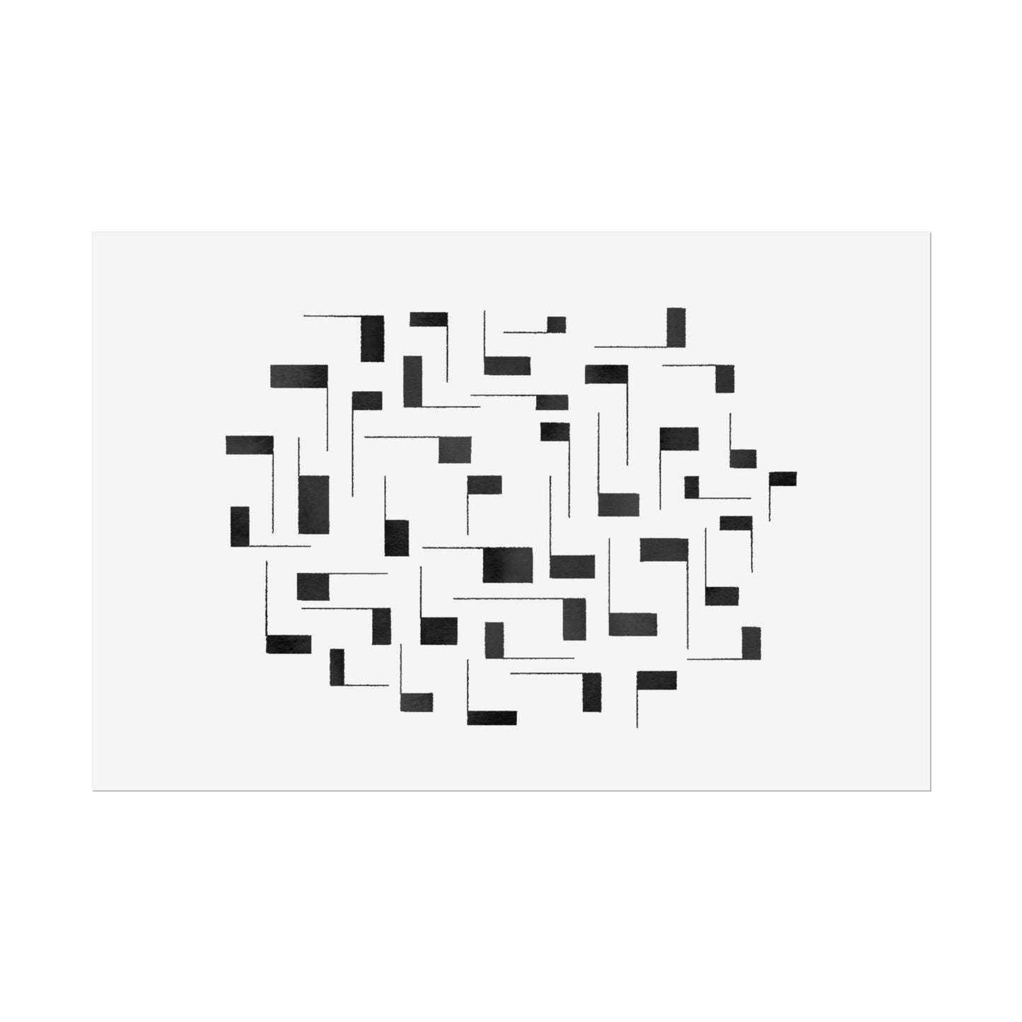 Minimalist Geometric Poster — Black  Abstract Wall Art