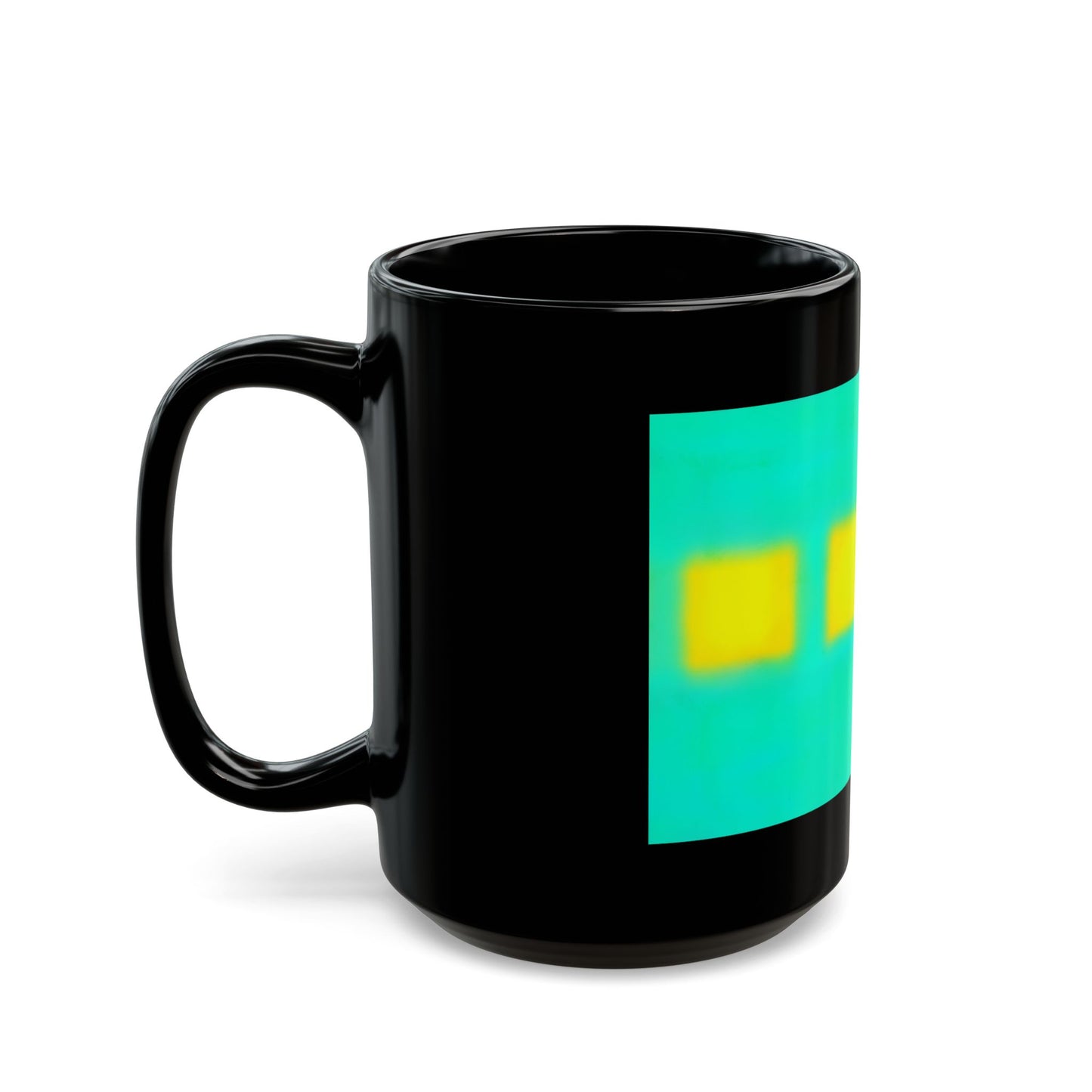 Abstract Teal & Yellow Stripe Mug part of "sun series" — Modern Geometric Coffee Cup (11oz/15oz)